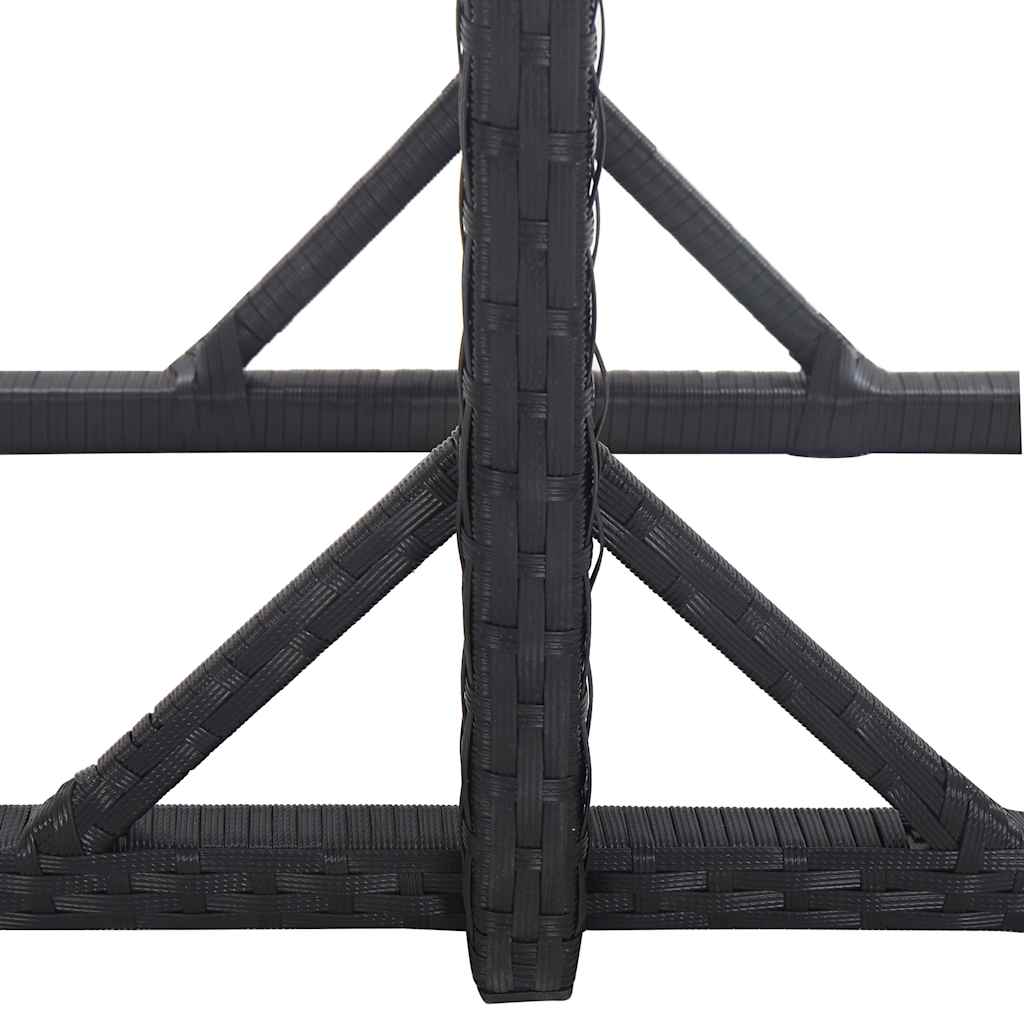 46452 vidaXL Garden Table Black 110x53x72 cm Glass and Poly Rattan