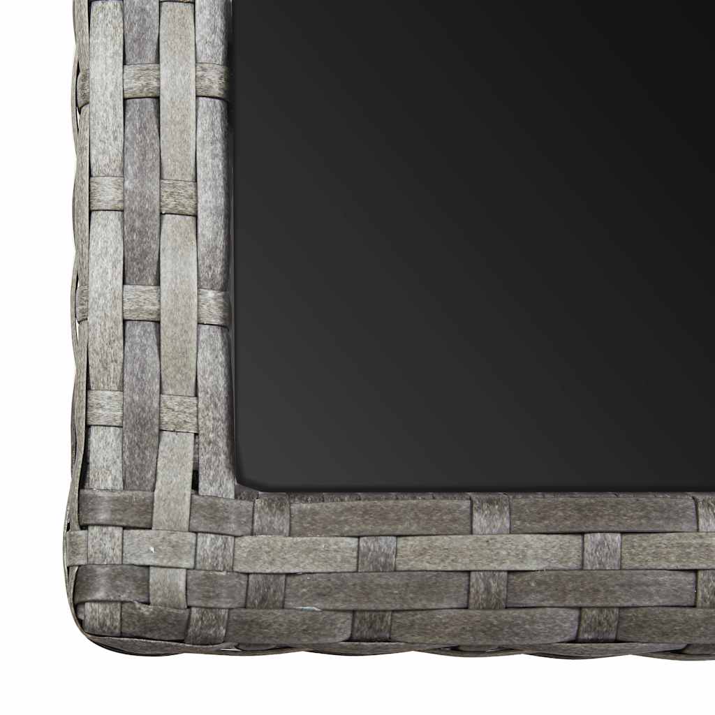 46455 vidaXL Garden Table Anthracite 110x53x72 cm Glass and Poly Rattan