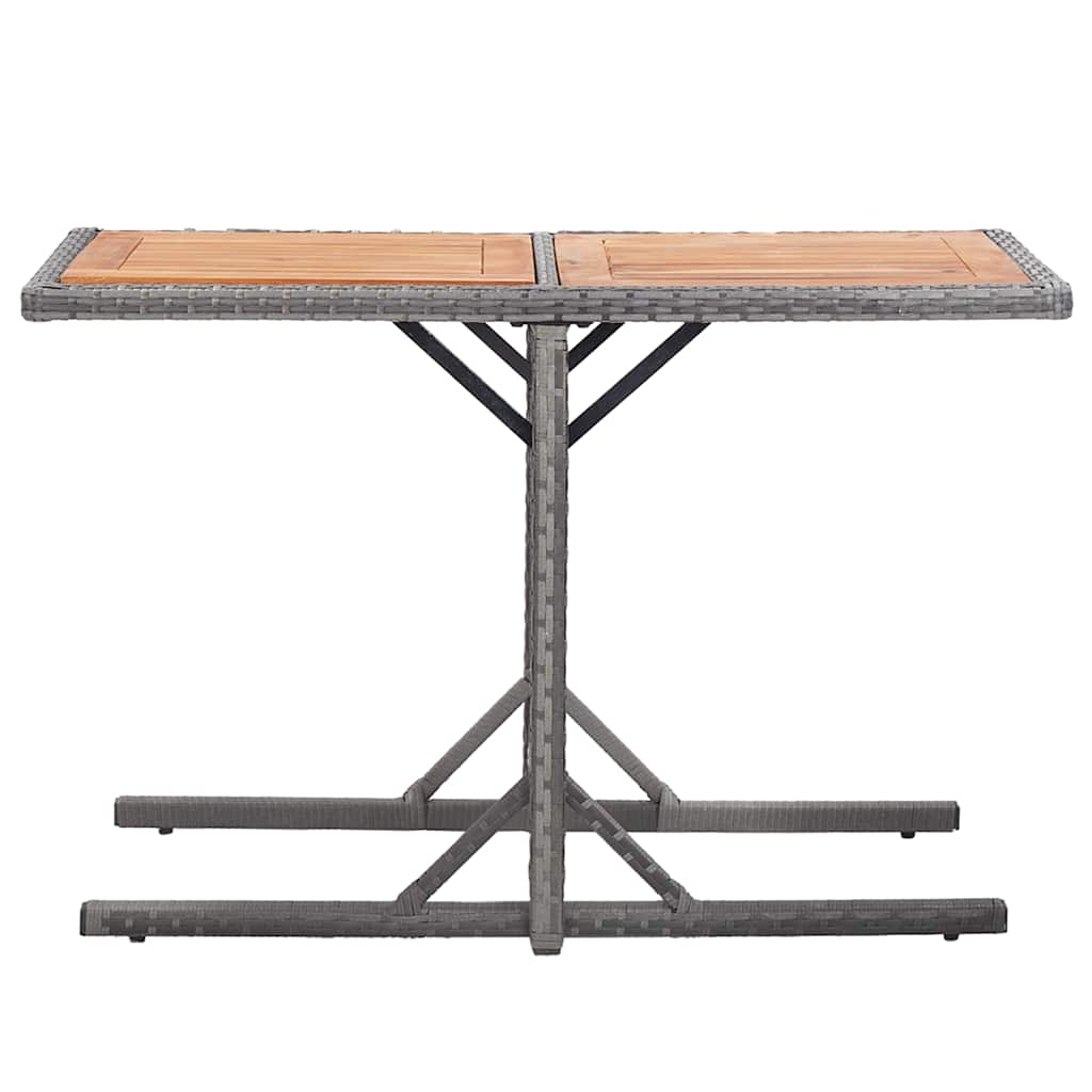 46457 vidaXL Garden Table Anthracite Poly Rattan and Solid Acacia Wood