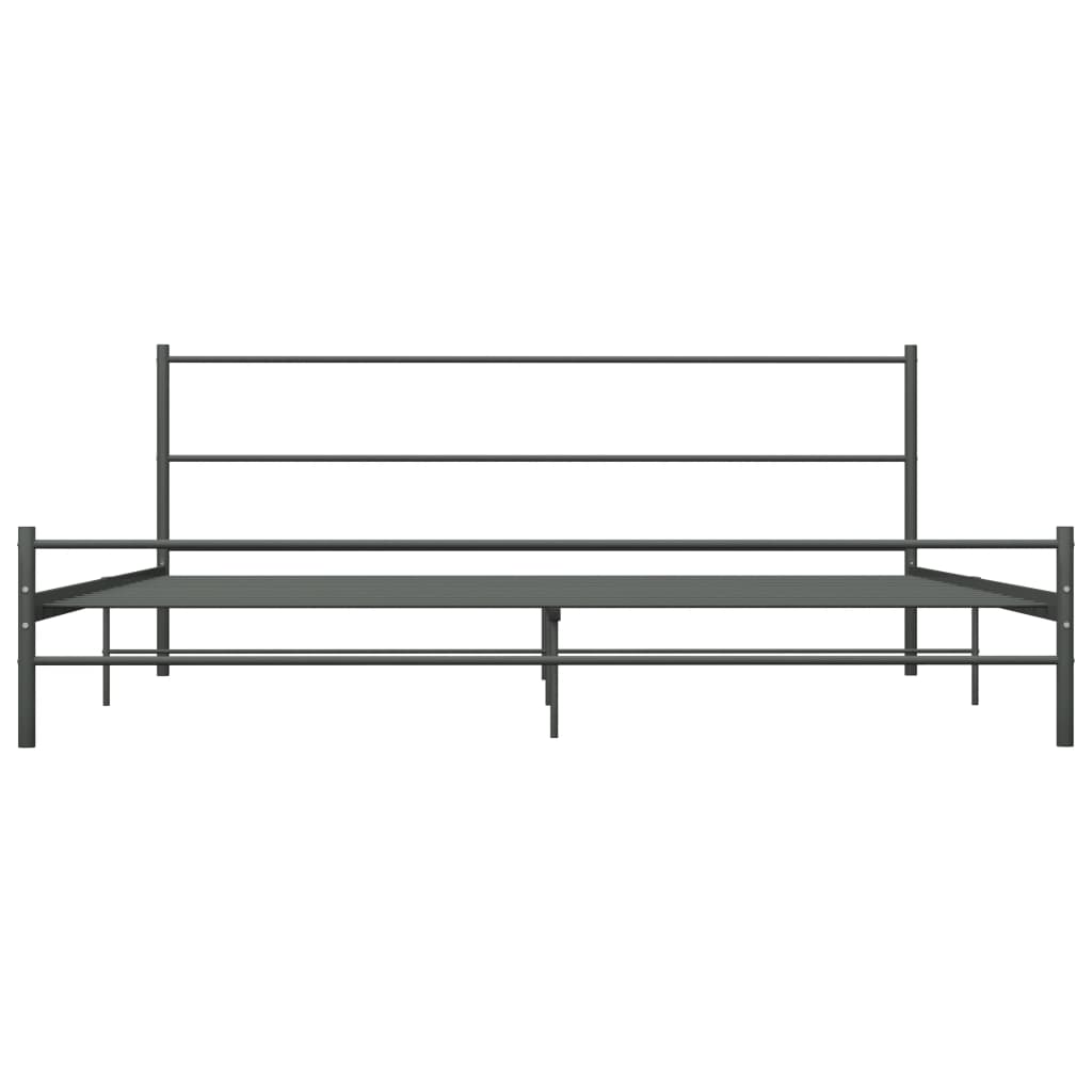 284684 vidaXL Bed Frame without Mattress Grey Metal 180x200 cm Super King