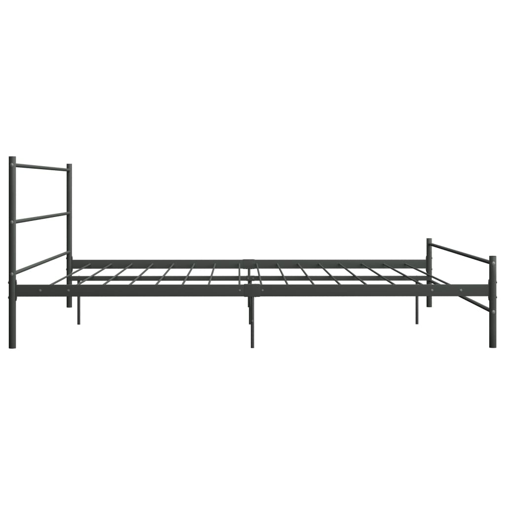 Bed Frame | Grey | Metal | 200x200cm | Durable | Bed Frame | Rectangular