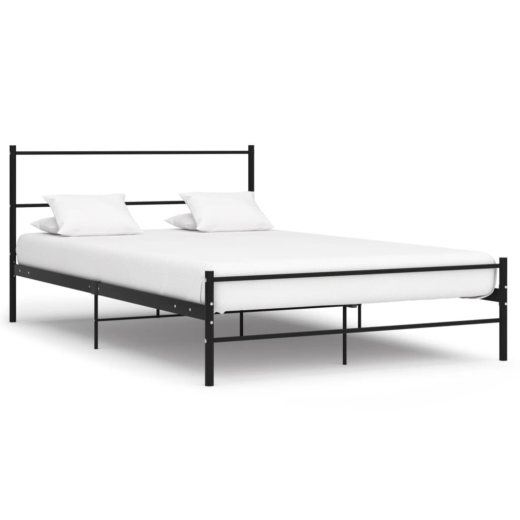 284690 vidaXL Bed Frame without Mattress Black Metal 120x200 cm