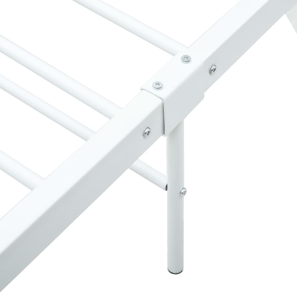 284694 vidaXL Bed Frame without Mattress White Metal 120x200 cm