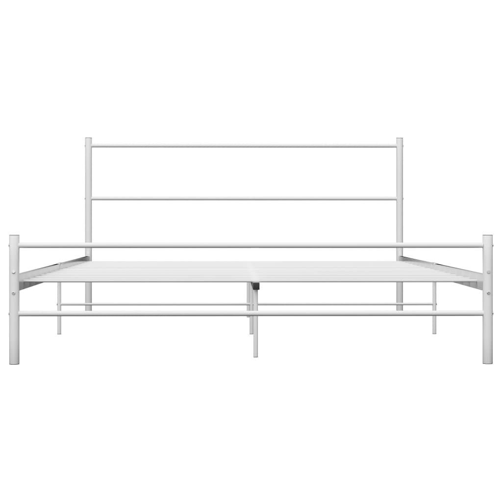 Bed Frame | White | Metal | Double | Durable | Bed Frame | Rectangular