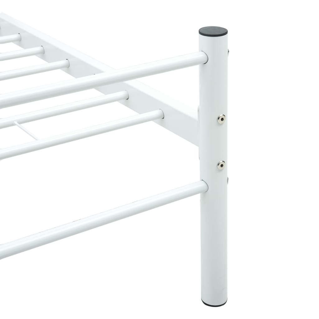 vidaXL Bed Frame without Mattress with Headboard White 160x200 cm Metal