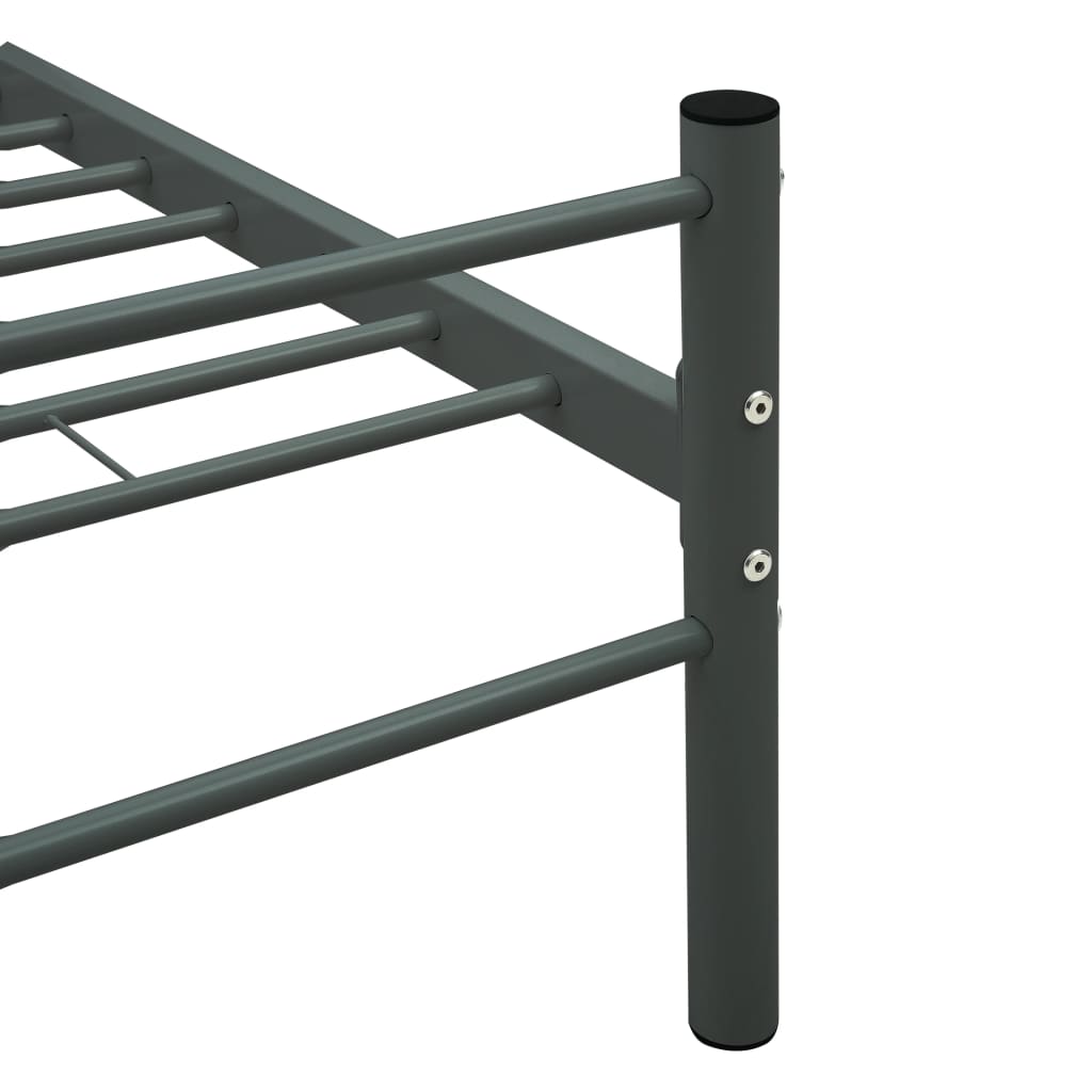 Bed Frame without Mattress Grey Metal 90x200 cm