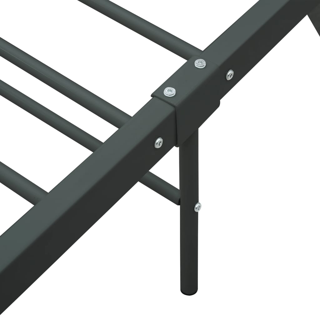 Bed Frame without Mattress Grey Metal 90x200 cm