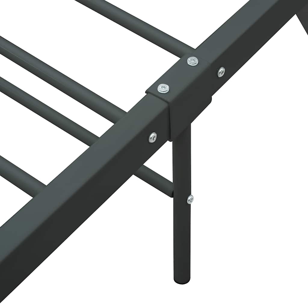 Bed Frame without Mattress Grey Metal 140x200 cm
