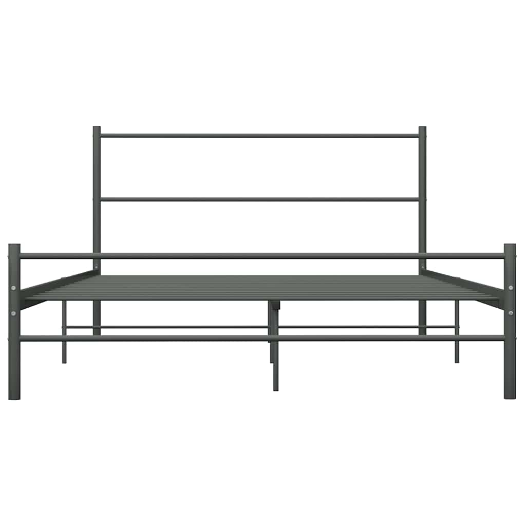 Bed Frame | Grey | Metal | Double | Durable | Bed Frame | Rectangular