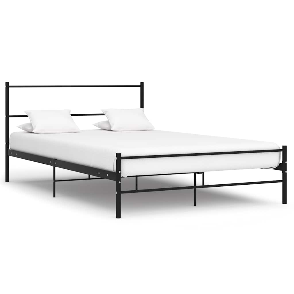 Bed Frame | Black | Metal | 140x200 cm | Durable | Bed Frame