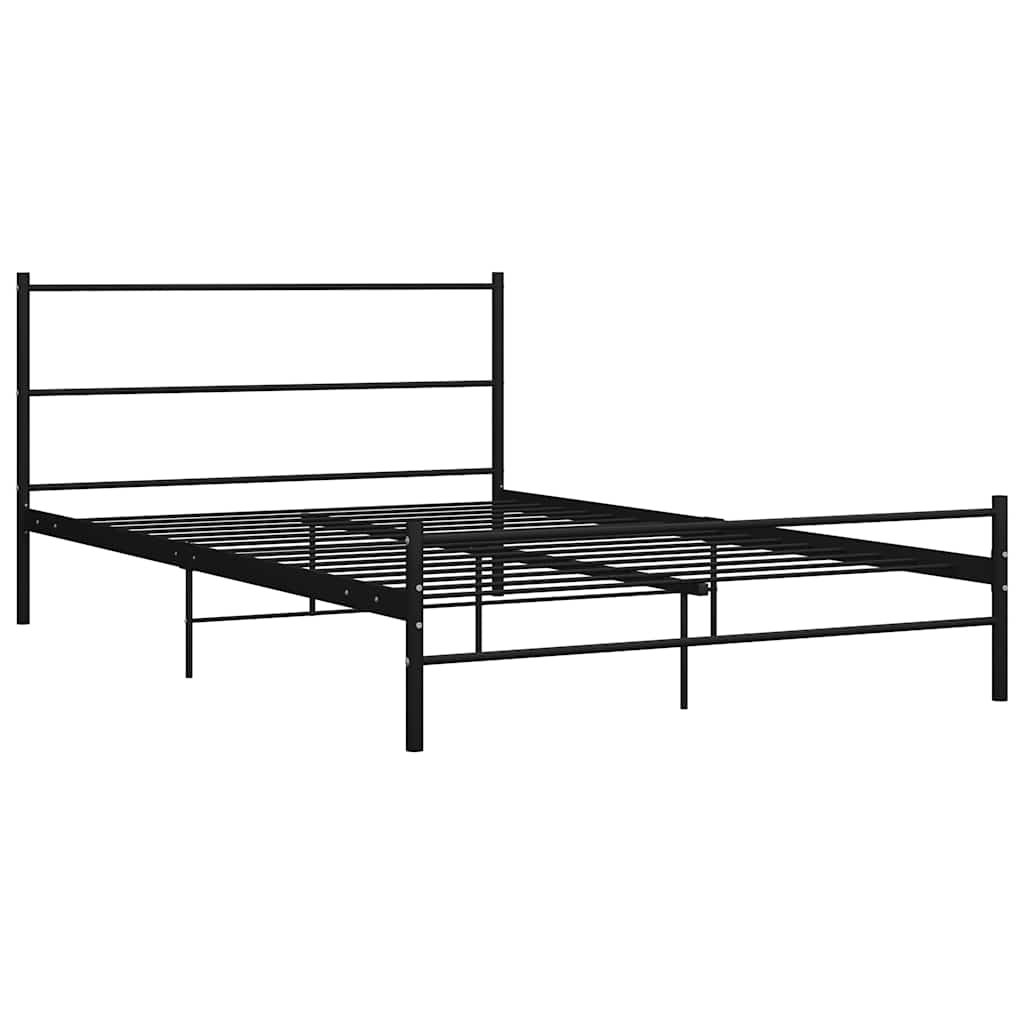 Bed Frame | Black | Metal | 140x200 cm | Durable | Bed Frame