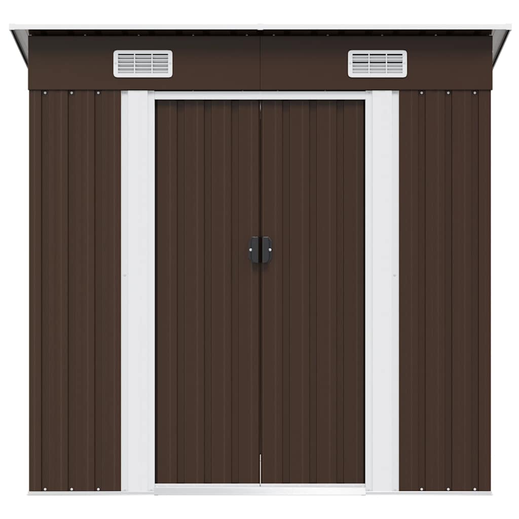 Garden Storage Shed Brown 194x121x181 cm Steel