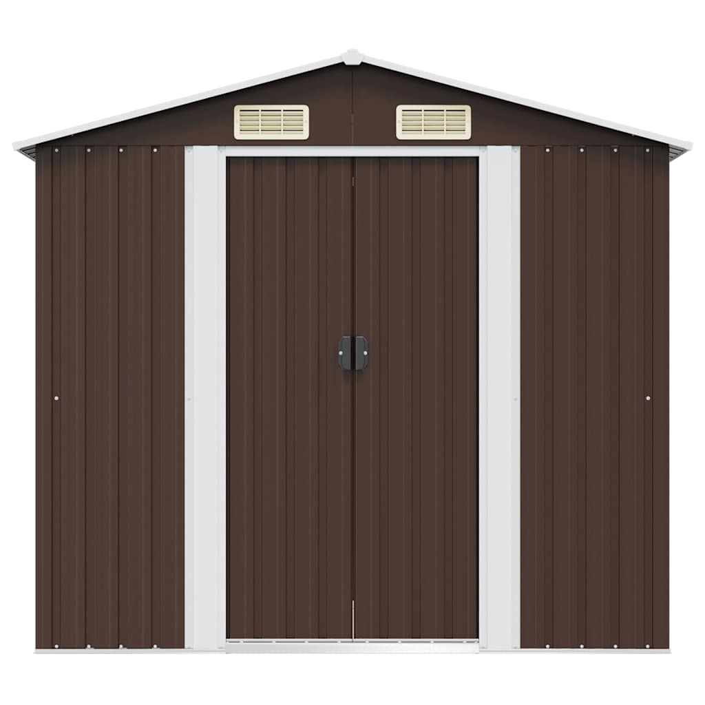 Garden Storage Shed Brown 204x132x186 cm Steel