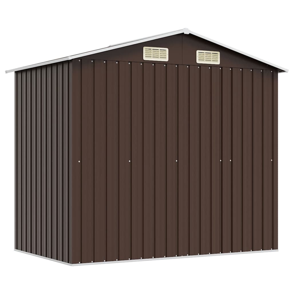Garden Storage Shed Brown 204x132x186 cm Steel