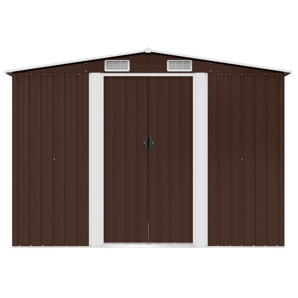 Garden Storage Shed Brown 257x205x178 cm Steel