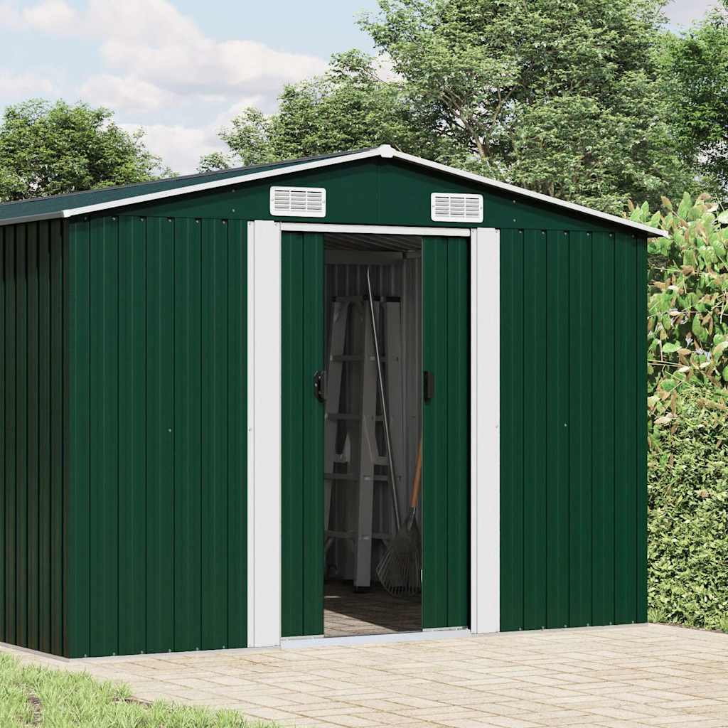 Garden Shed Green 257x779x181 cm Galvanised steel