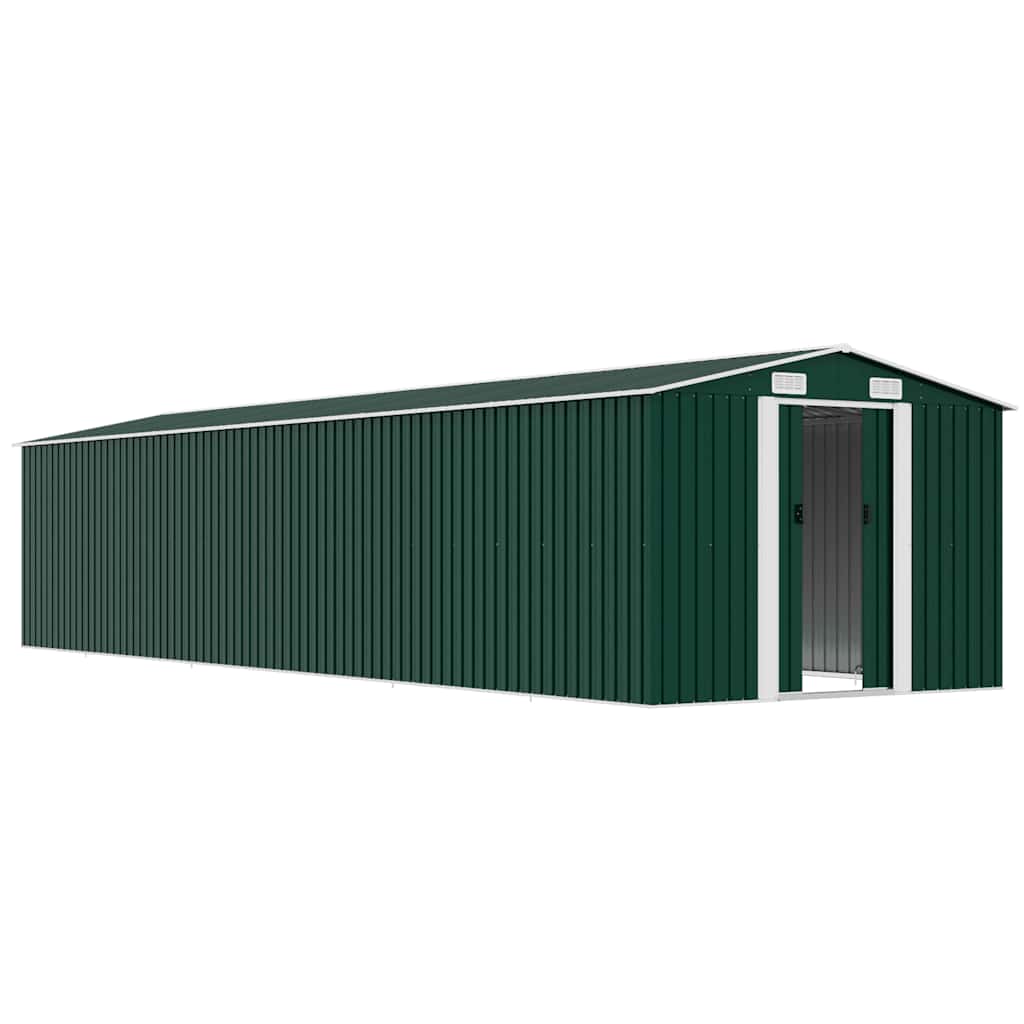 Garden Shed Green 257x779x181 cm Galvanised steel