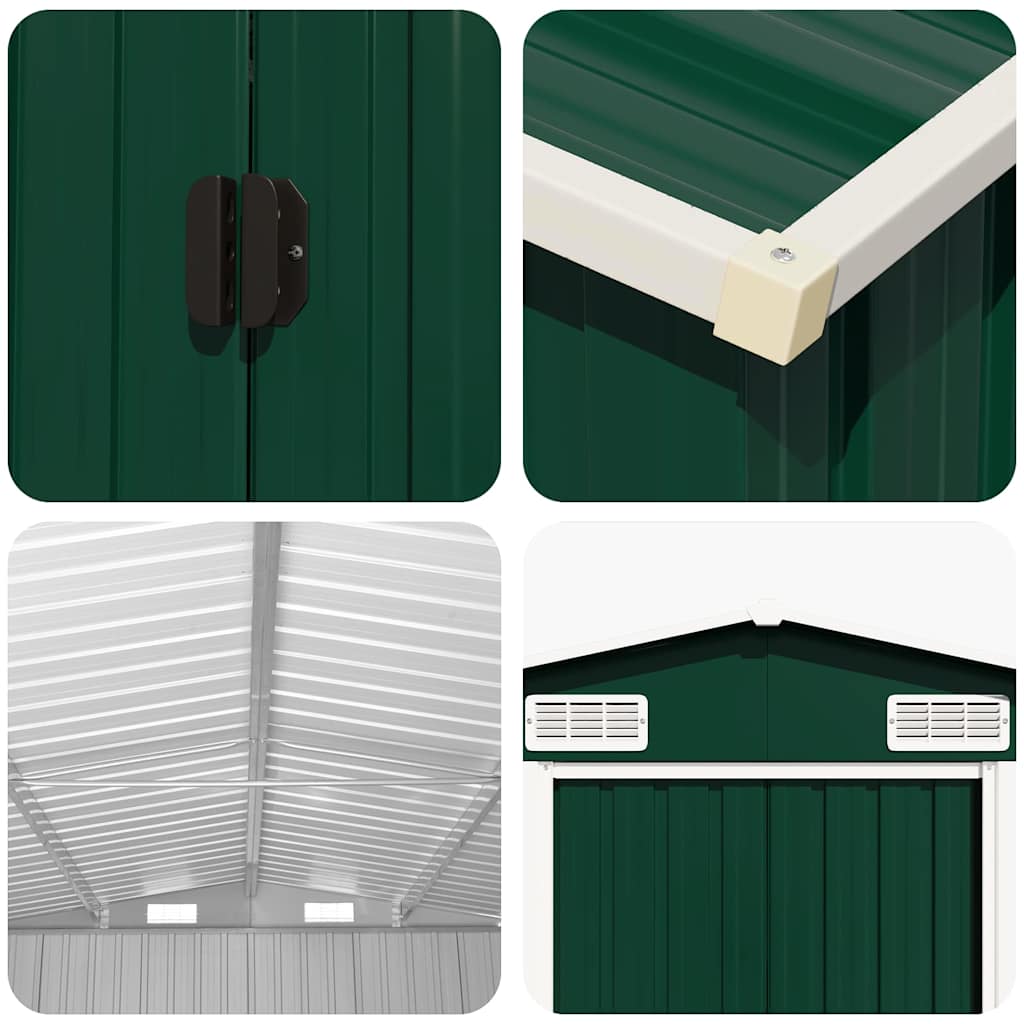 Garden Shed Green 257x779x181 cm Galvanised steel
