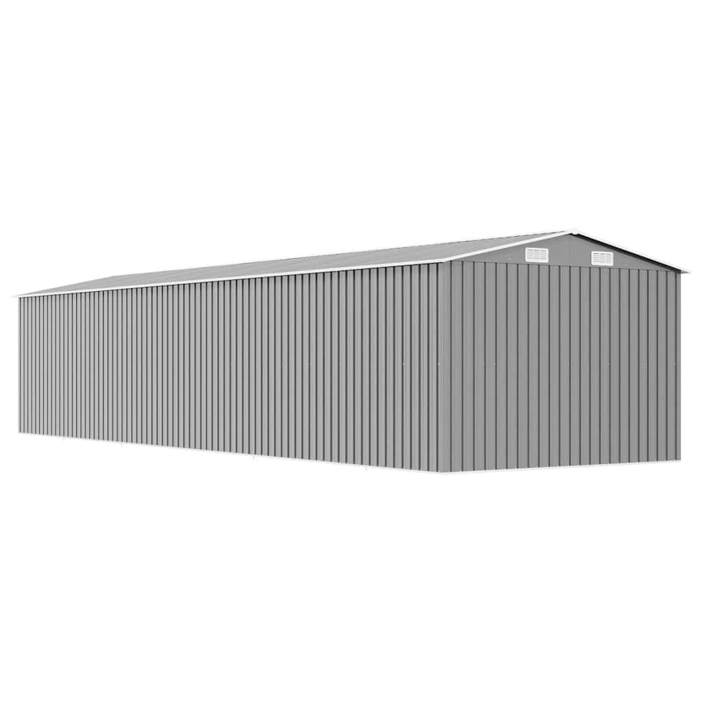 Garden Shed Grey 257x779x181 cm Galvanised steel