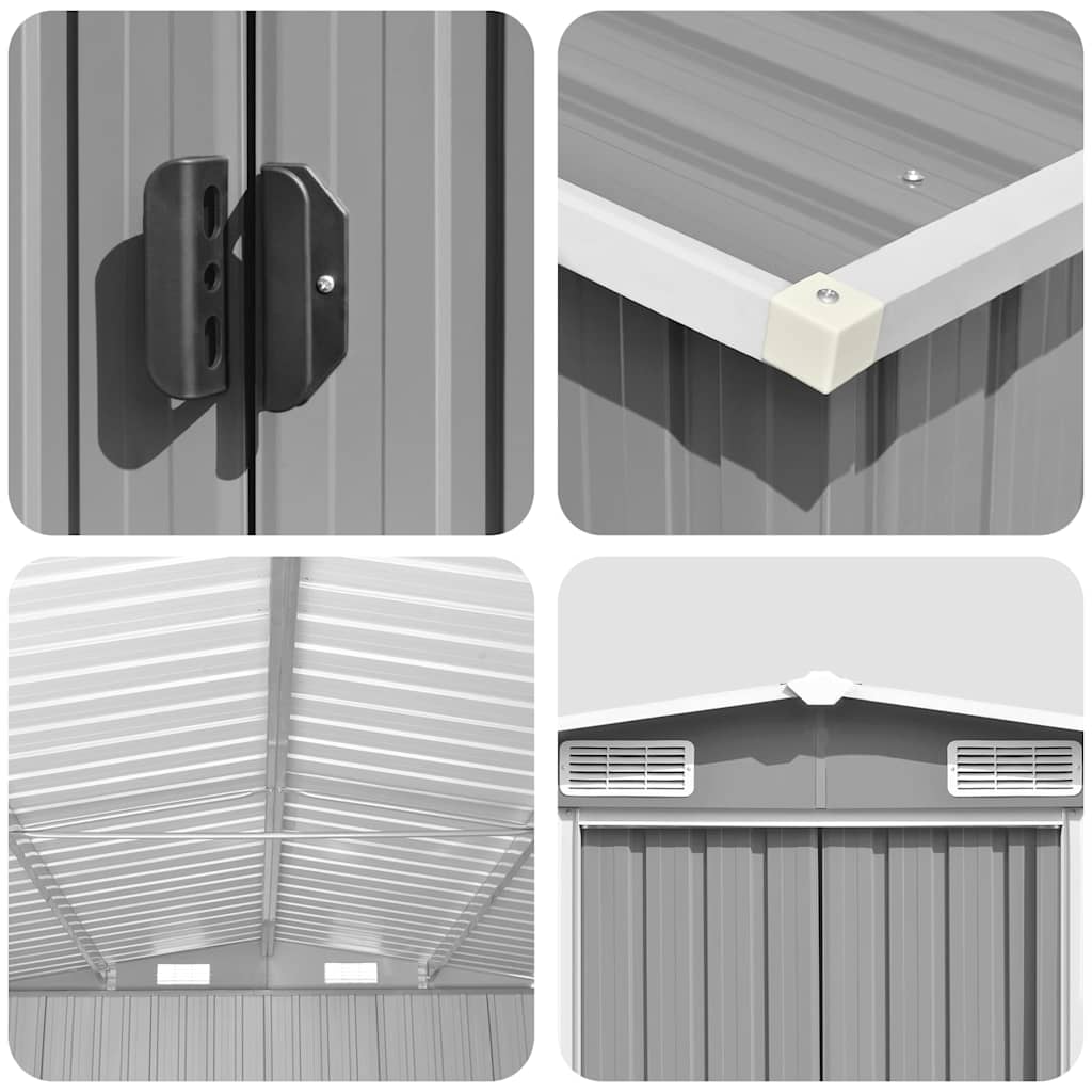 Garden Shed Grey 257x779x181 cm Galvanised steel