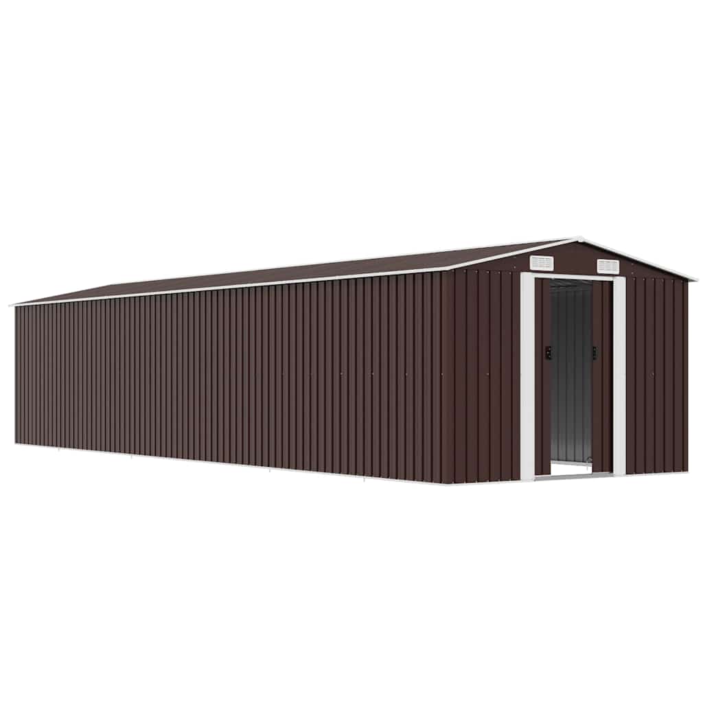 Garden Shed Brown 257x779x181 cm Galvanised steel