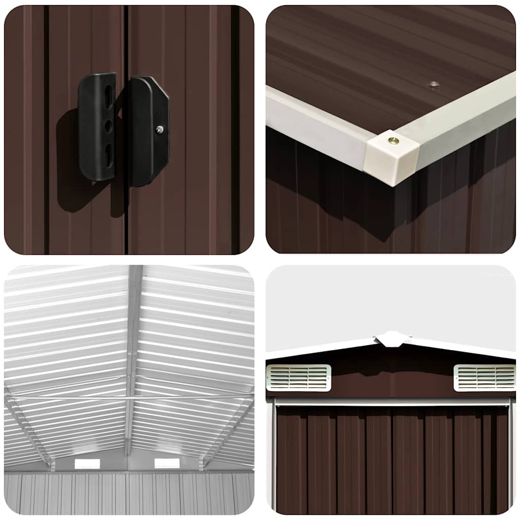 Garden Shed Brown 257x779x181 cm Galvanised steel