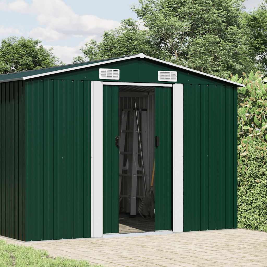 Garden Shed Green 257x990x181 cm Galvanised steel