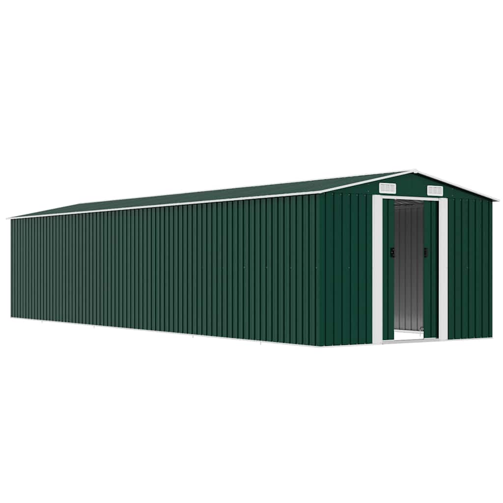 Garden Shed Green 257x990x181 cm Galvanised steel