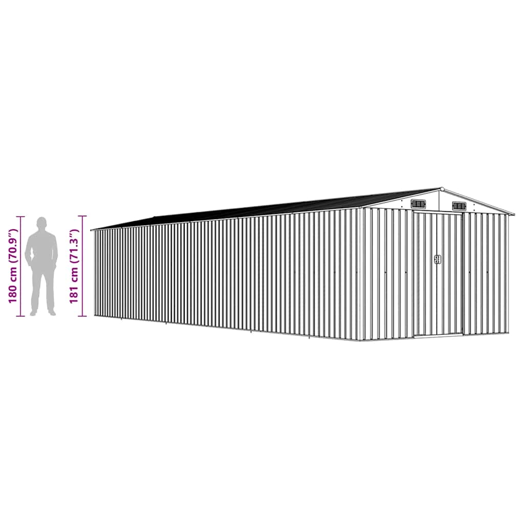 Garden Shed Green 257x990x181 cm Galvanised steel