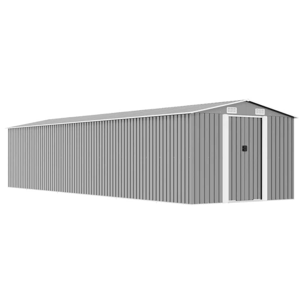 Garden Shed Grey 257x990x181 cm Galvanised steel