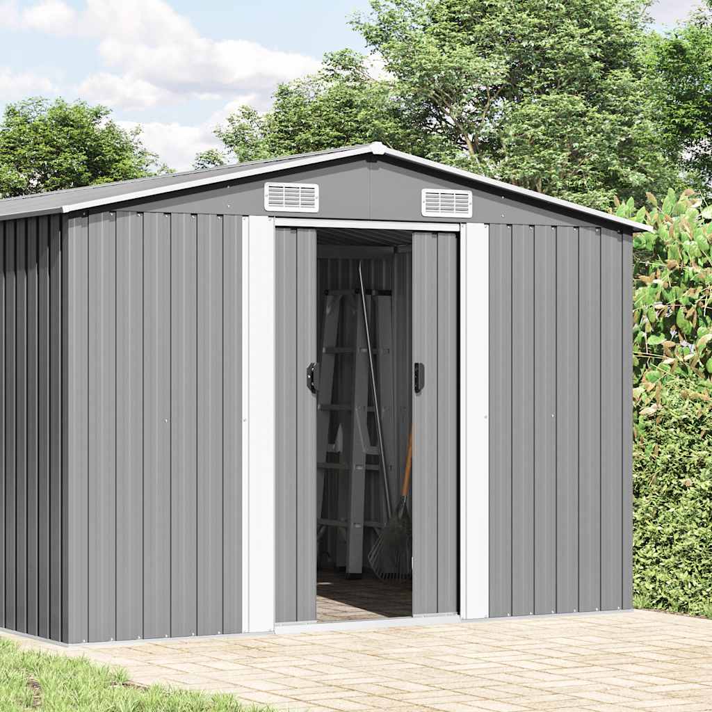 Garden Shed Grey 257x990x181 cm Galvanised steel