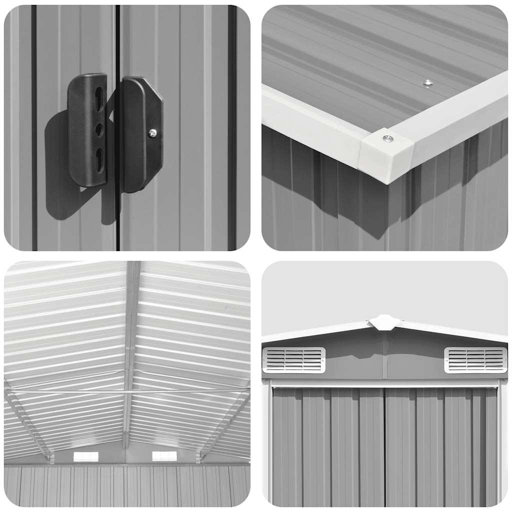 Garden Shed Grey 257x990x181 cm Galvanised steel