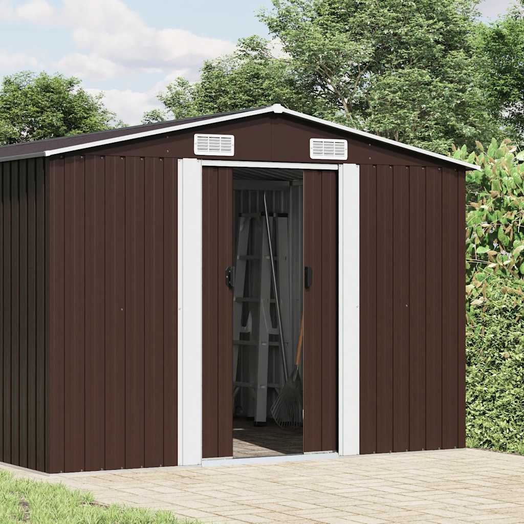 Garden Shed Brown 257x990x181 cm Galvanised steel