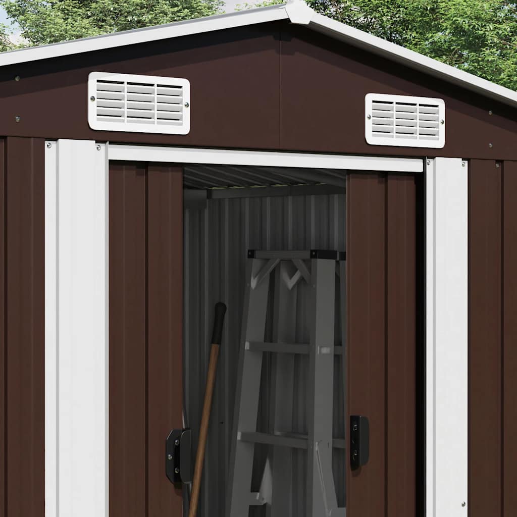Garden Shed Brown 257x990x181 cm Galvanised steel