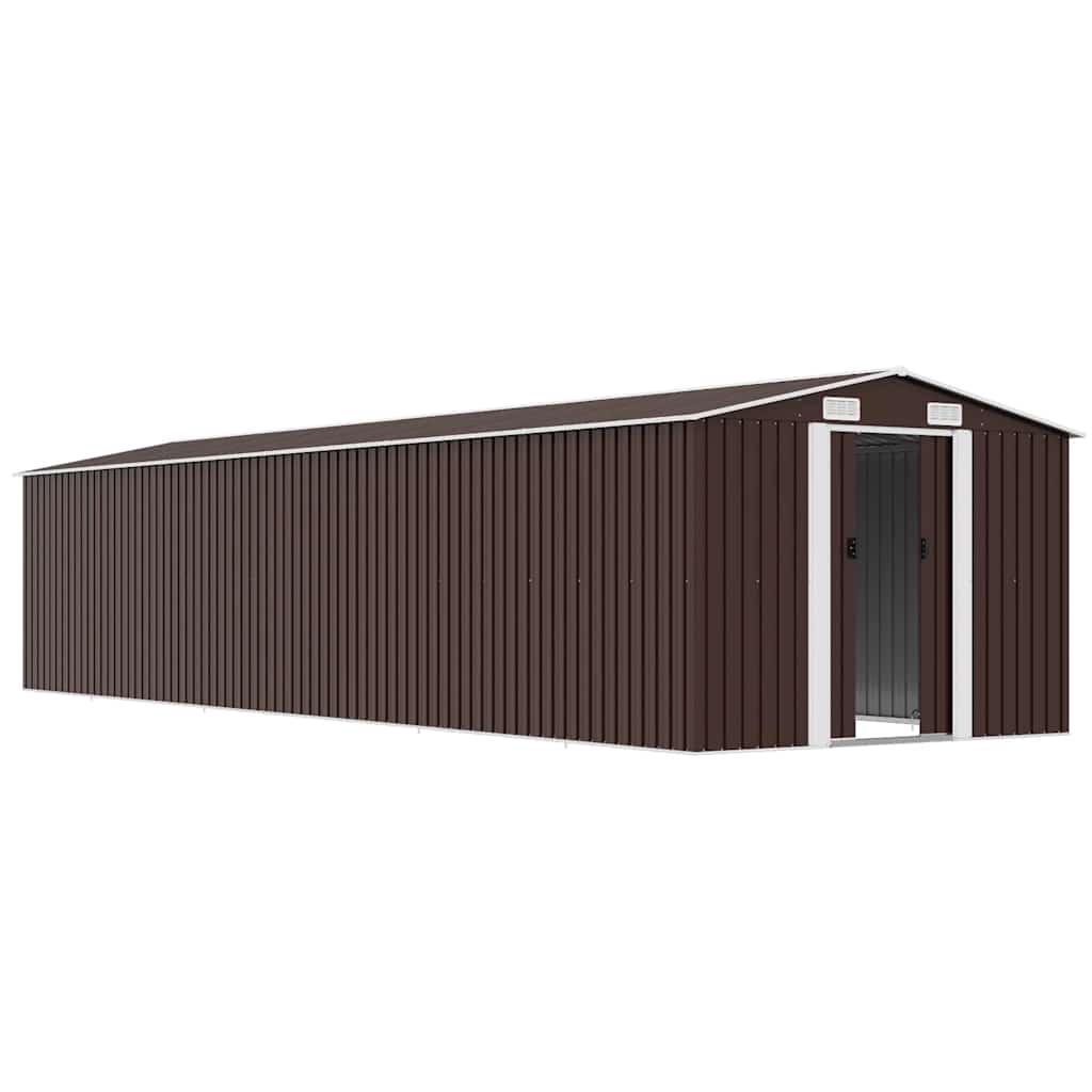 Garden Shed Brown 257x990x181 cm Galvanised steel