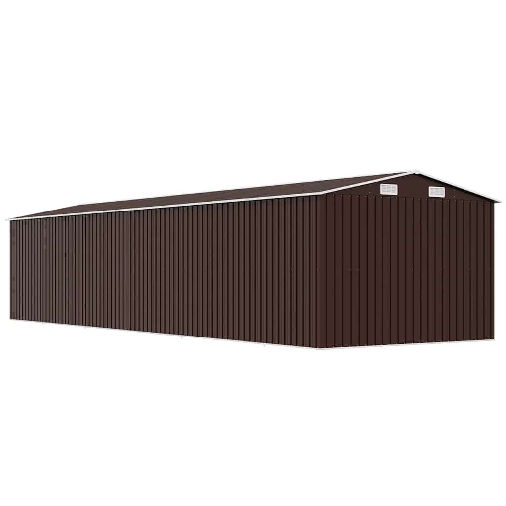 Garden Shed Brown 257x990x181 cm Galvanised steel