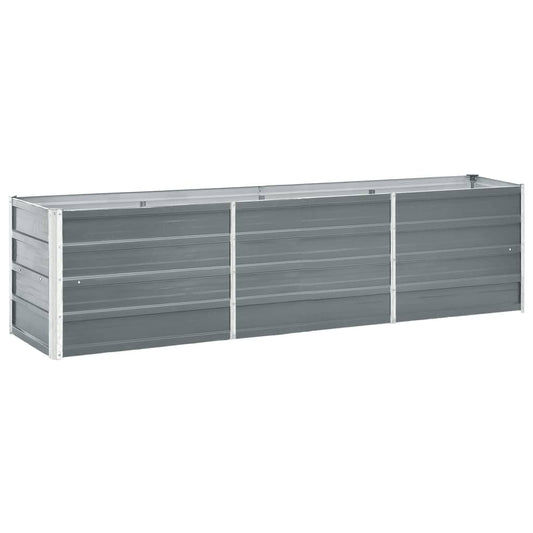 vidaXL Garden Raised Bed Galvanised Steel 240x40x45 cm Grey