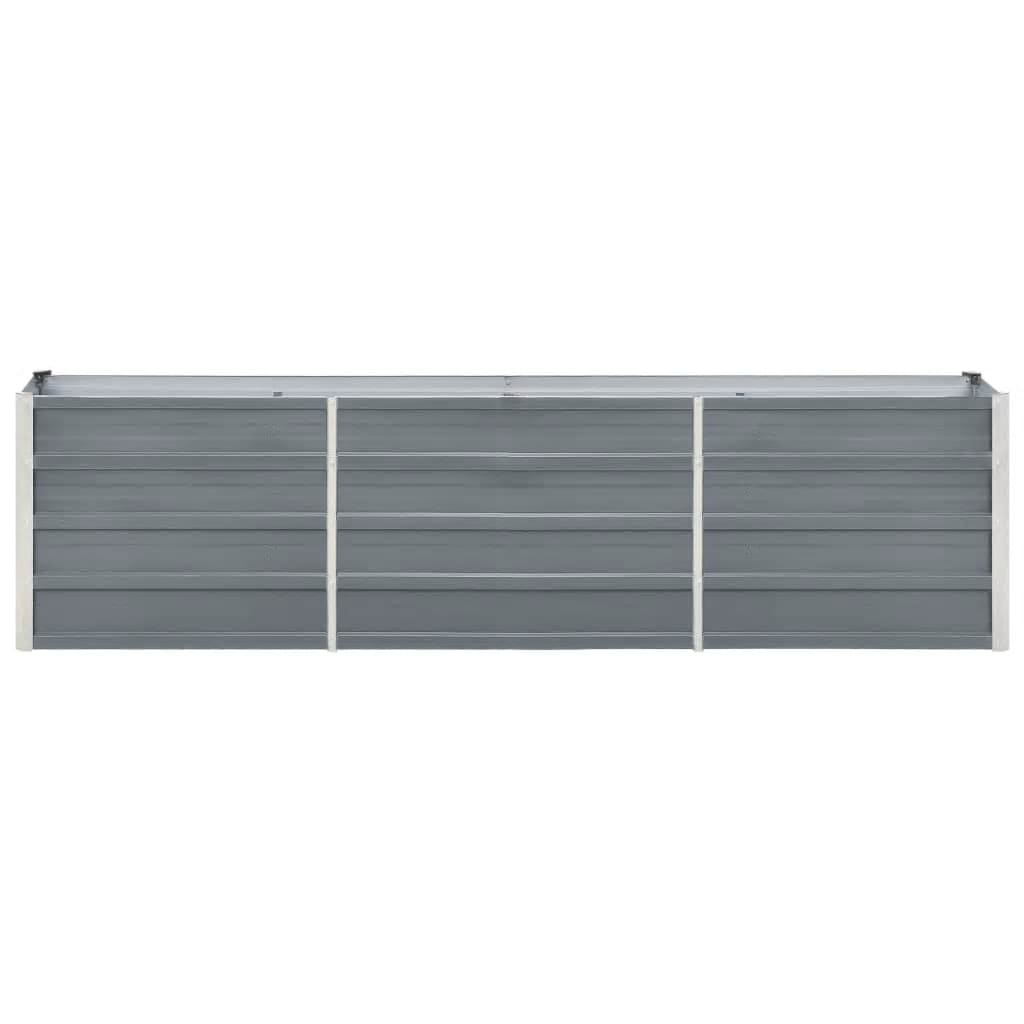 vidaXL Garden Raised Bed Galvanised Steel 240x40x45 cm Grey