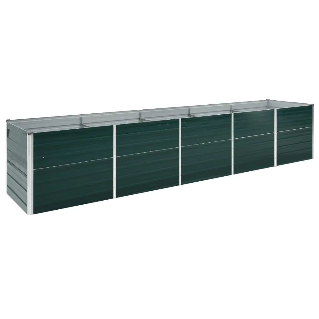 Verhoogd tuinbed van gegalvaniseerd staal 400x80x45 cm groen