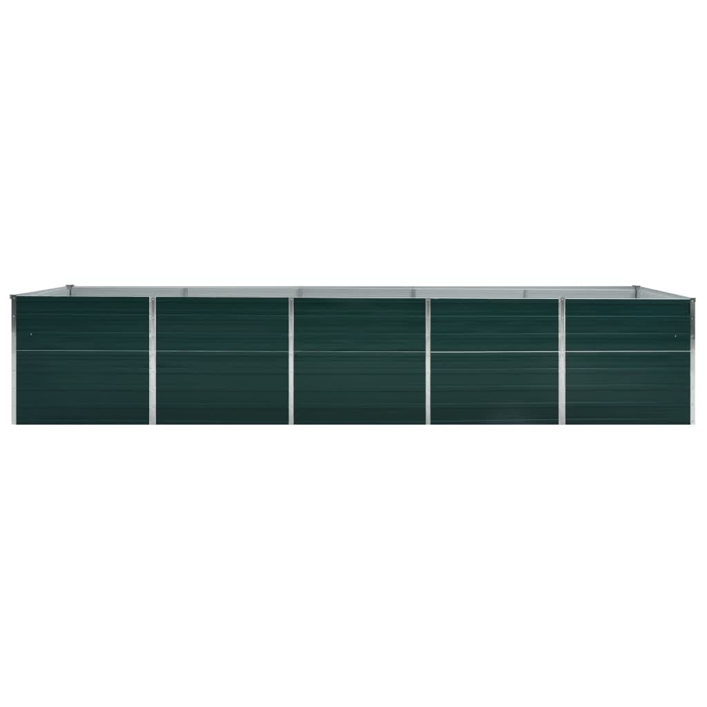 Verhoogd tuinbed van gegalvaniseerd staal 400x80x45 cm groen