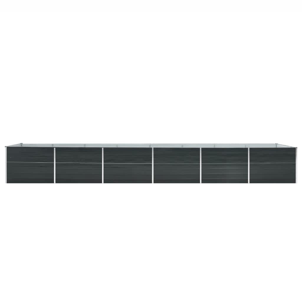 vidaXL Garden Raised Bed Galvanised Steel 600x80x77 cm Anthracite