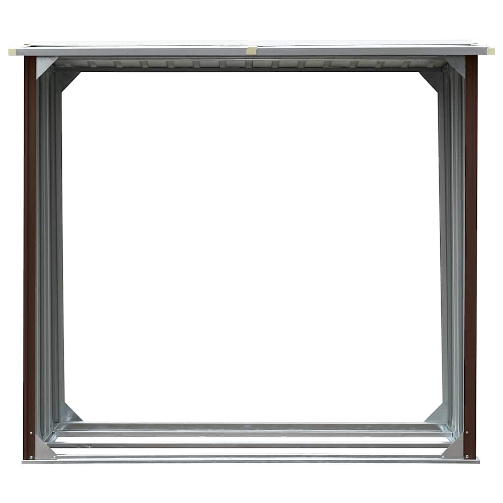47081 vidaXL Log Storage Shed Galvanised Steel 172x91x154 cm Brown