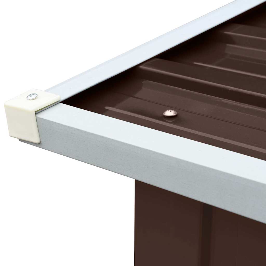47081 vidaXL Log Storage Shed Galvanised Steel 172x91x154 cm Brown