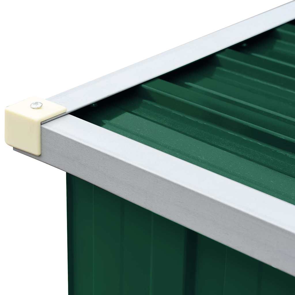 47083 vidaXL Garden Log Storage Shed Galvanised Steel 330x84x152 cm Green