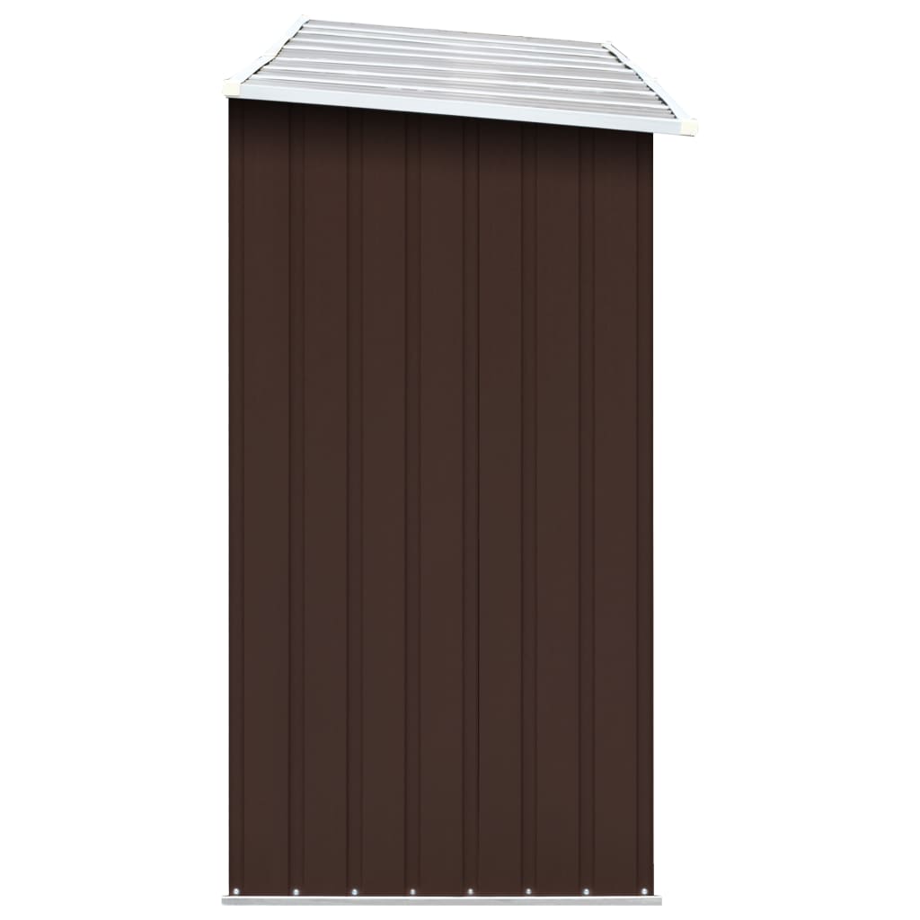 vidaXL Garden Log Storage Shed Galvanised Steel 330x84x152 cm Brown