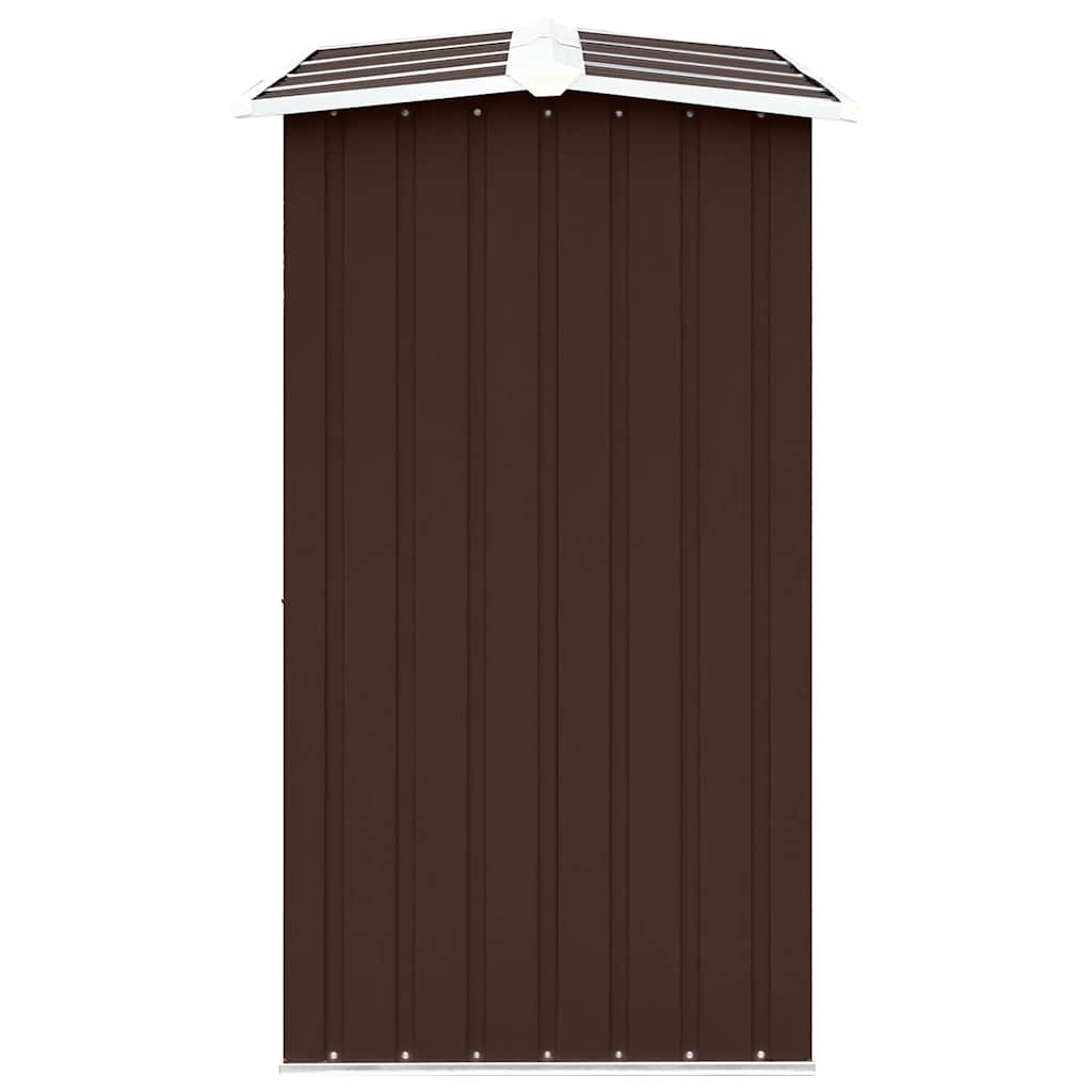 Garden Log Storage Shed Galvanised Steel 330x92x153 cm Brown