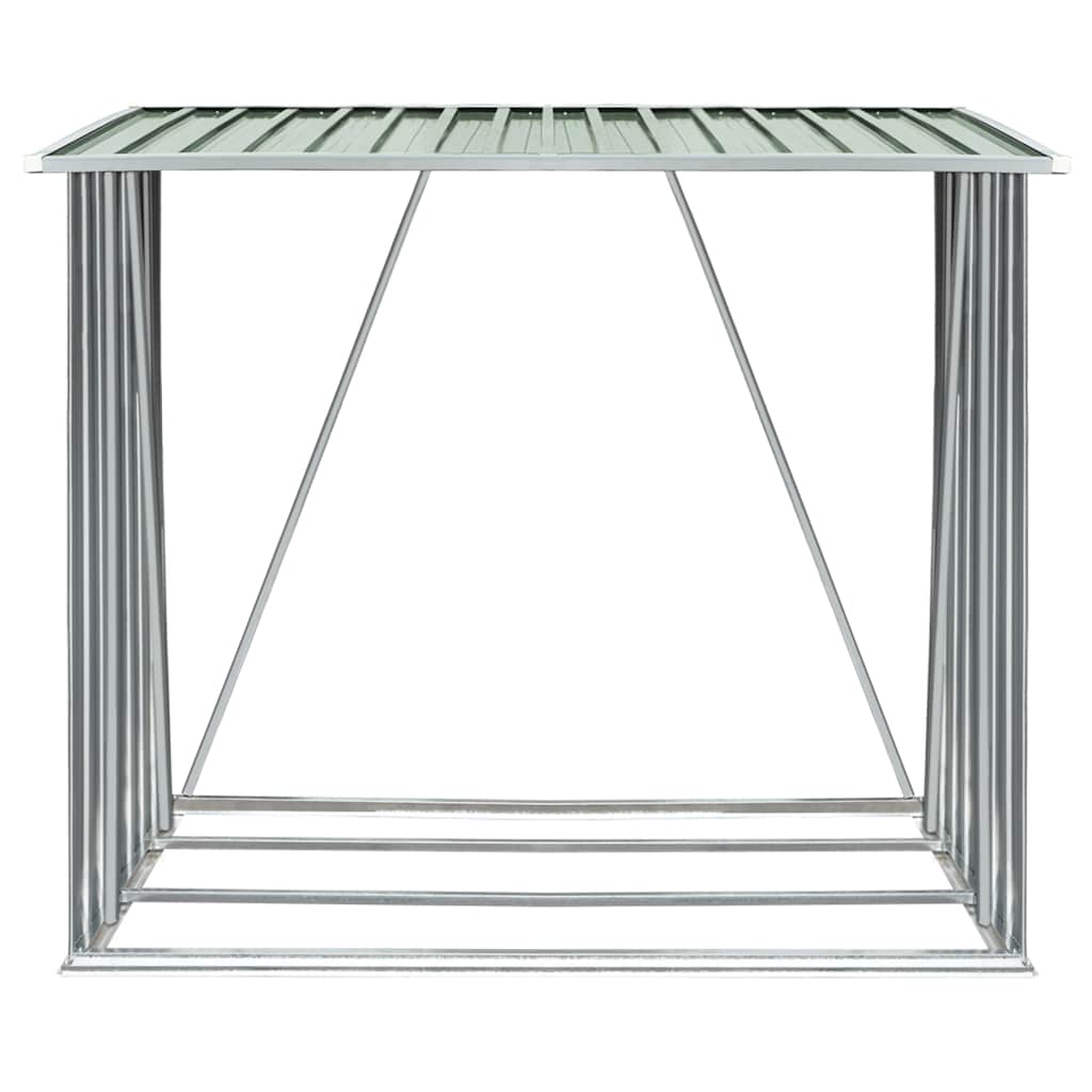 Garden Log Storage Shed Galvanised Steel 163x83x154 cm Green