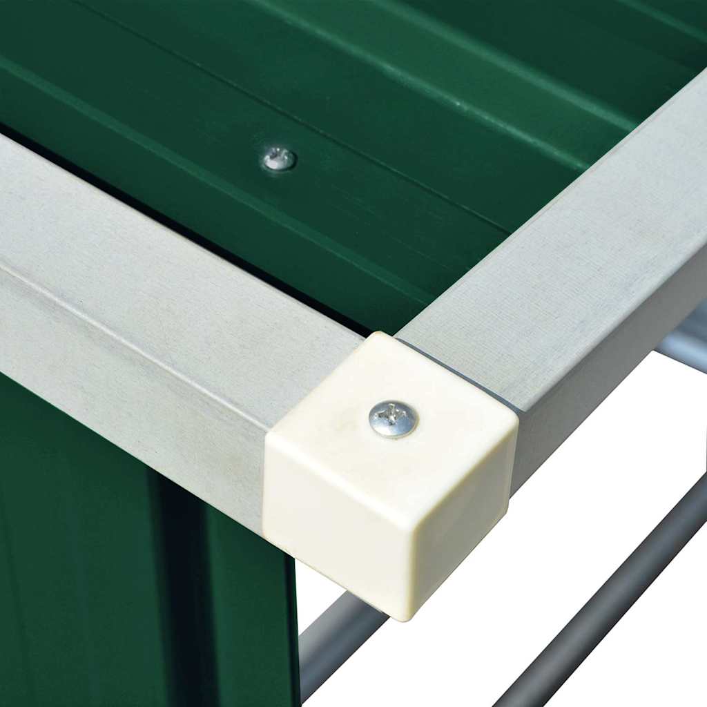 Garden Log Storage Shed Galvanised Steel 163x83x154 cm Green