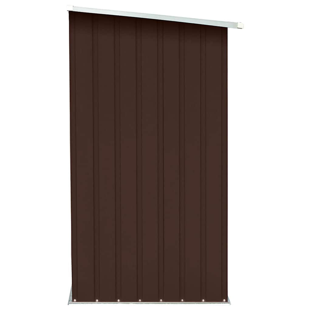 Garden Log Storage Shed Galvanised Steel 163x83x154 cm Brown