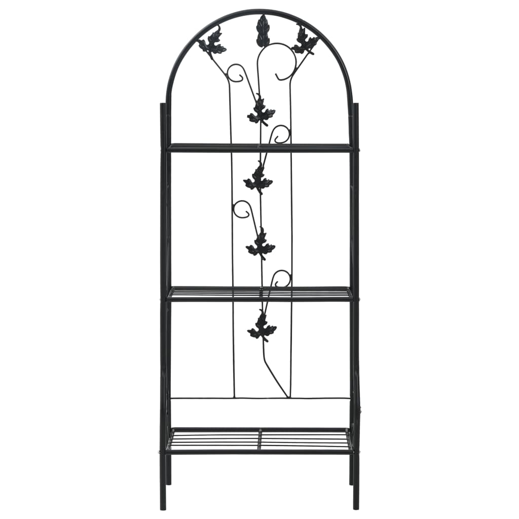 vidaXL 3-Layer Plant Rack Black 52x28x128 cm Iron